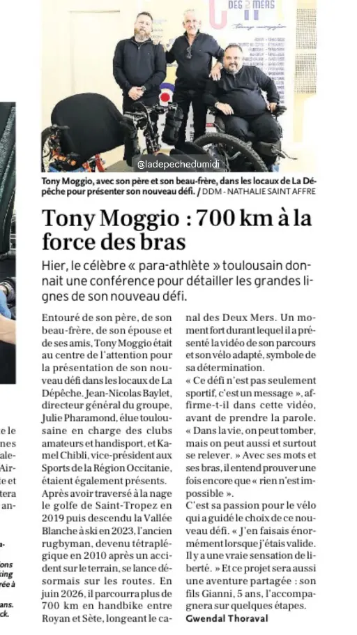 defi handbike tetraplegique electrique- TONY MOGGIO defi handbike tetrapledefi handbike tetraplegique electrique- TONY MOGGIOgique - TONY MOGGIO