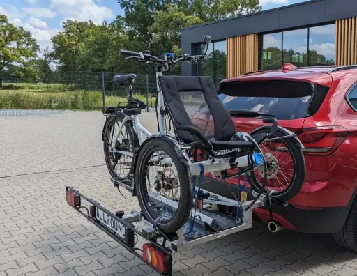 POrte velo adapte a tandem 3 roues electrique